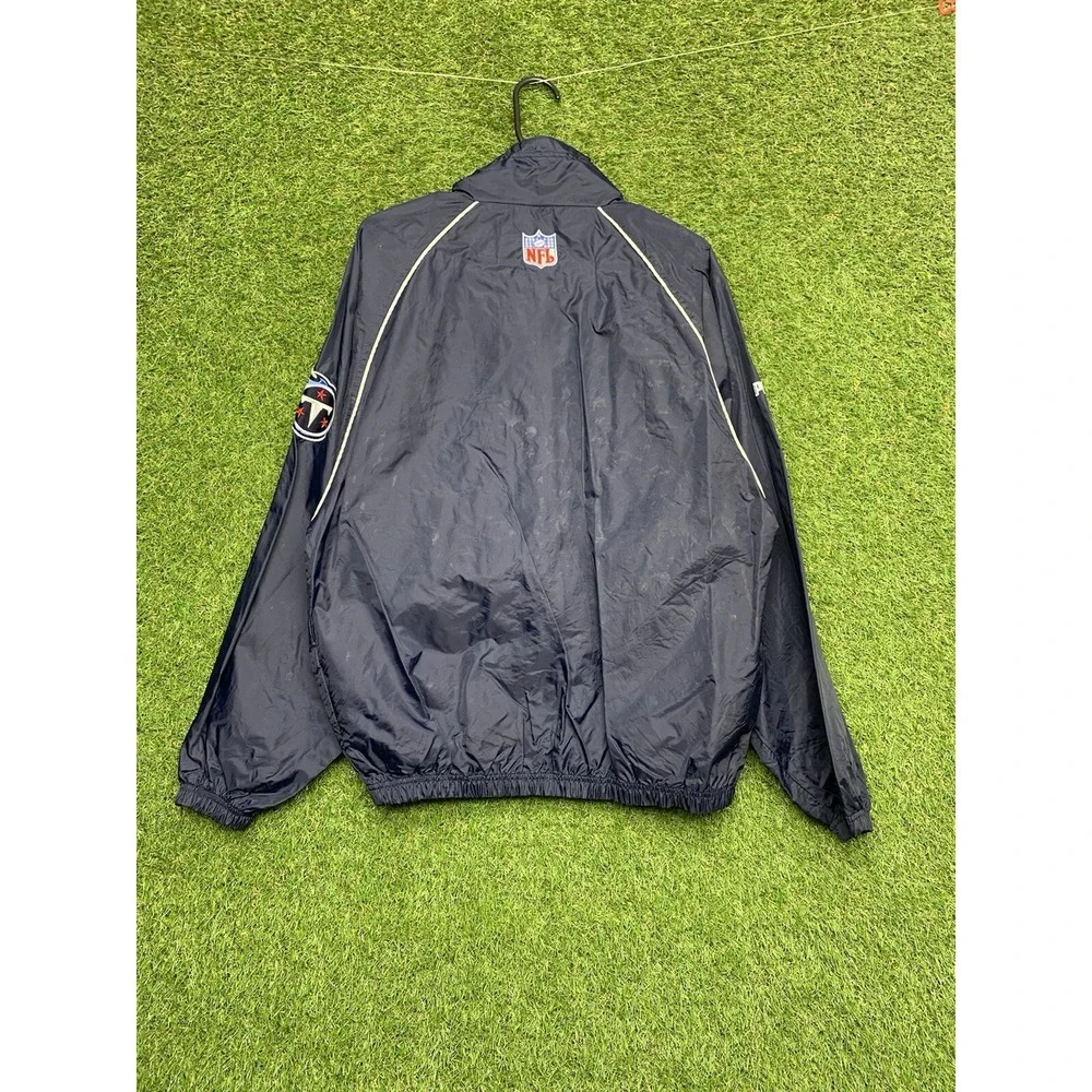 Vintage Tennessee Titans Windbreaker Jacket Mens Medium Nylon Full Zip Up 90s